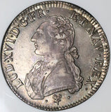 1785-L AU Det France Louis XVI Ecu Crown Bayonne Mint Silver Coin (22101801D)