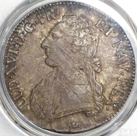 1786-M PCGS XF 40 France Louis XVI Ecu Crown Toulouse Pedigree Silver Coin (20112001C)