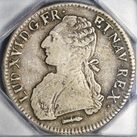 1789-Q ICG VF 20 France Louis XVI Ecu Crown Silver Perpignan Coin (20121102C)