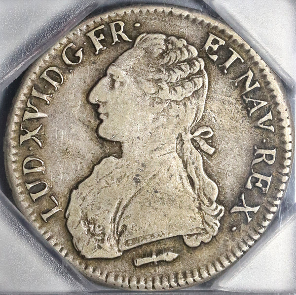 1789-Q ICG VF 20 France Louis XVI Ecu Crown Silver Perpignan Coin (20121102C)