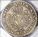 1789-Q ICG VF 20 France Louis XVI Ecu Crown Silver Perpignan Coin (20121102C)