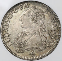 1790-A NGC XF 40 France Louis XVI Ecu Crown Silver Paris Coin (21090105C)