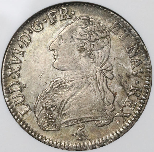 1790-A NGC XF 40 France Louis XVI Ecu Crown Silver Paris Coin (21090105C)