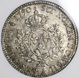 1790-A NGC XF 40 France Louis XVI Ecu Crown Silver Paris Coin (21090105C)