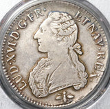1790-D PCGS VF Det Louis XVI France Ecu Rare Lyon Mint Silver Dollar Coin (20102701C)