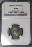 1828-T NGC VF 35 France 1 Franc Charles X Nantes 36K Silver Coin POP 1/0 (22031604C)