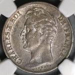 1829-K NGC XF 40 France 1 Franc Charles X Bordeaux 50K Coin POP 1/0 (22061202C)