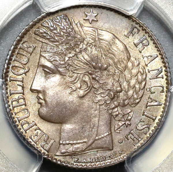 【NGC MS64】1895年 フランス 1フラン銀貨 セレス 1888-A PCGS MS 64 France 1 Franc Ceres Mint State Silver Coin