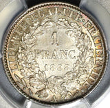 1888-A PCGS MS 64 France 1 Franc Ceres Mint State Silver Coin (20020102C)