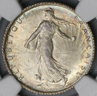 1910 NGC MS 64 France 1 Franc Sower Silver Mint State Coin (19052201C)