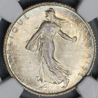 1910 NGC MS 64 France 1 Franc Sower Silver Mint State Coin (19052201C)