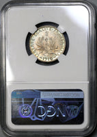 1910 NGC MS 64 France 1 Franc Sower Silver Mint State Coin (19052201C)