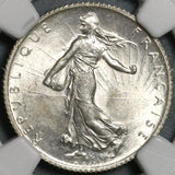1915 NGC MS 65+ France 1 Franc Sower Silver WWI Mint State Coin (21031802C)