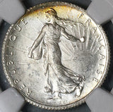 1916 NGC MS 64 France 1 Franc Sower Mint State WW I Silver Coin (22042003C)