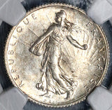1917 NGC MS 65 France 1 Franc Sower Mint State Gem WWI Silver Paris Coin (22022701C)