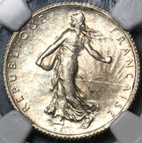 1917 NGC MS 65 France 1 Franc Sower Mint State Gem WWI Silver Paris Coin (22022701C)