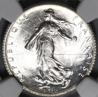 1917 NGC MS 66+ France 1 Franc Sower Mint State WWI Silver Coin (21050701C)