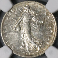 1919 NGC AU Det France 1 Franc Mint Error Rotated Dies  Silver Coin (21090606C)