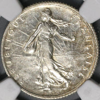 1919 NGC AU Det France 1 Franc Mint Error Rotated Dies  Silver Coin (21090606C)