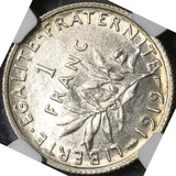 1919 NGC AU Det France 1 Franc Mint Error Rotated Dies  Silver Coin (21090606C)