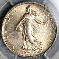 1919 PCGS MS 64 France 1 Franc Sower Silver Mint State Coin (22053002C)