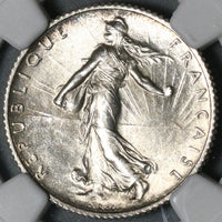 1919 NGC UNC Det France 1 Franc Sower Silver Uncirculated Coin (21030801C)