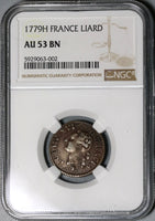1779-H NGC AU 53 France Liard Louis XVI La Rochelle Royal Coin POP 1/0 (21032202D)