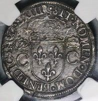 1563-M NGC XF 45 France Charles IX Teston Toulouse Silver Coin (21100302C)