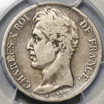 1827-K PCGS F 12 France 2 Francs Charles X Bordeaux Mint 33K Silver Coin (22052402C)