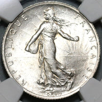 1914-C NGC MS 64 France 2 Francs Castelsarrasin Mint Silver Coin (20061503C)