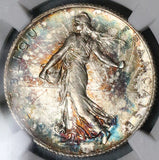 1915 NGC MS 64 France 2 Francs Sower Silver Mint State WWI Paris Coin (22012102C)