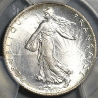 1916 PCGS MS 65 France 2 Francs Sower Silver Mint State GEM Coin (20121602C)