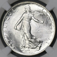 1920 NGC MS 65 FRANCE Semeuse Sower Silver 2 Francs Mint State Coin (19071702C)