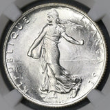 1920 NGC MS 65 FRANCE Semeuse Sower Silver 2 Francs Mint State Coin (19071702C)