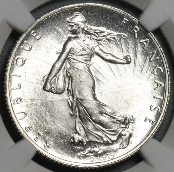1920 NGC MS 66 France 2 Francs Sower GEM Silver Mint State 1920 NGC MS 66 France 2 Francs Sower GEM Silver Mint State