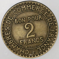 1927 NGC VF 30 France 2 Francs Rare Chamber Commerce Domard Coin (20022802C)