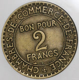 1927 NGC VF 30 France 2 Francs Rare Chamber Commerce Domard Coin (20022802C)