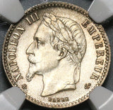 1864-A NGC MS 66 France 50 Centimes Napoleon III Silver Coin POP 1/0 (20030502C)