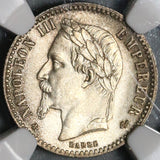 1864-A NGC MS 66 France 50 Centimes Napoleon III Silver Coin POP 1/0 (20030502C)