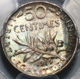 1919 PCGS MS 65 France Silver 50 Centimes Sower Semeuse Coin (20081501C)