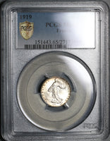 1919 PCGS MS 65 France Silver 50 Centimes Sower Semeuse Coin (20081501C)