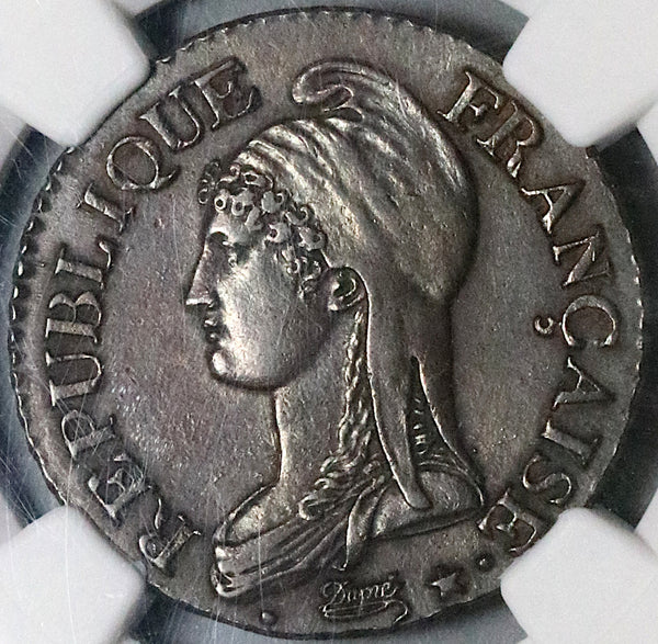 1796-B NGC AU 55 France An 5 5 Centimes Coin Rouen Mint Coin POP 1/0 (22123002C)