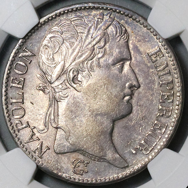 1808-B NGC AU France 5 Francs Napoleon I Rouen Mint Silver Coin (23010801D)