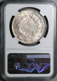 1808-B NGC AU France 5 Francs Napoleon I Rouen Mint Silver Coin (23010801D)
