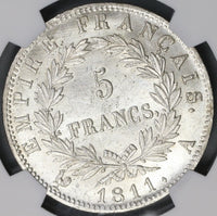 1811-A NGC MS 61 France 5 Francs Napoleon Paris Mint State Silver Coin (19080301C)