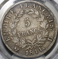 1811-L PCGS VF 20 France 5 Francs Napoleon Silver Bayonne Mint Coin (20101701C)