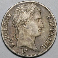 1812-A France 5 Francs XF Napoleon Emperor Silver Crown Paris Coin (22081201R)