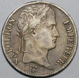 1812-A France 5 Francs XF Napoleon Emperor Silver Crown Paris Coin (22081201R)