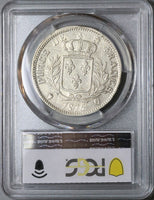 1815/4-Q PCGS XF 40 France Louis XVIII 5 Francs Overdate Perpignan Silver Coin POP 1/1 (22090405D)