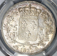 1827-D PCGS MS 63 France Charles X 5 Francs Mint State Silver Coin POP 1/0 (19041001C)